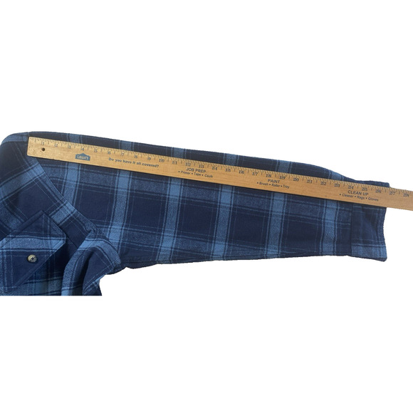 Men’s Size XXL Flannel Shirt Plaid Blue Shacket Colorado Clothing - Picture 7 of 12